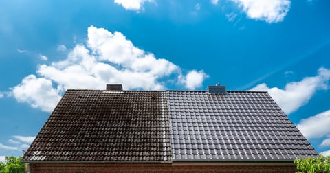 Roof before and after cleaning