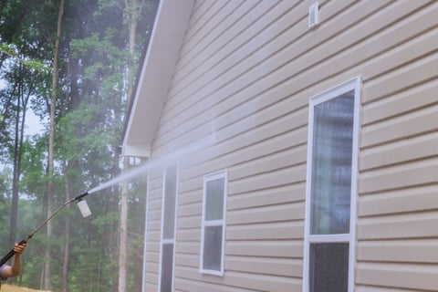 House exterior pressure washing